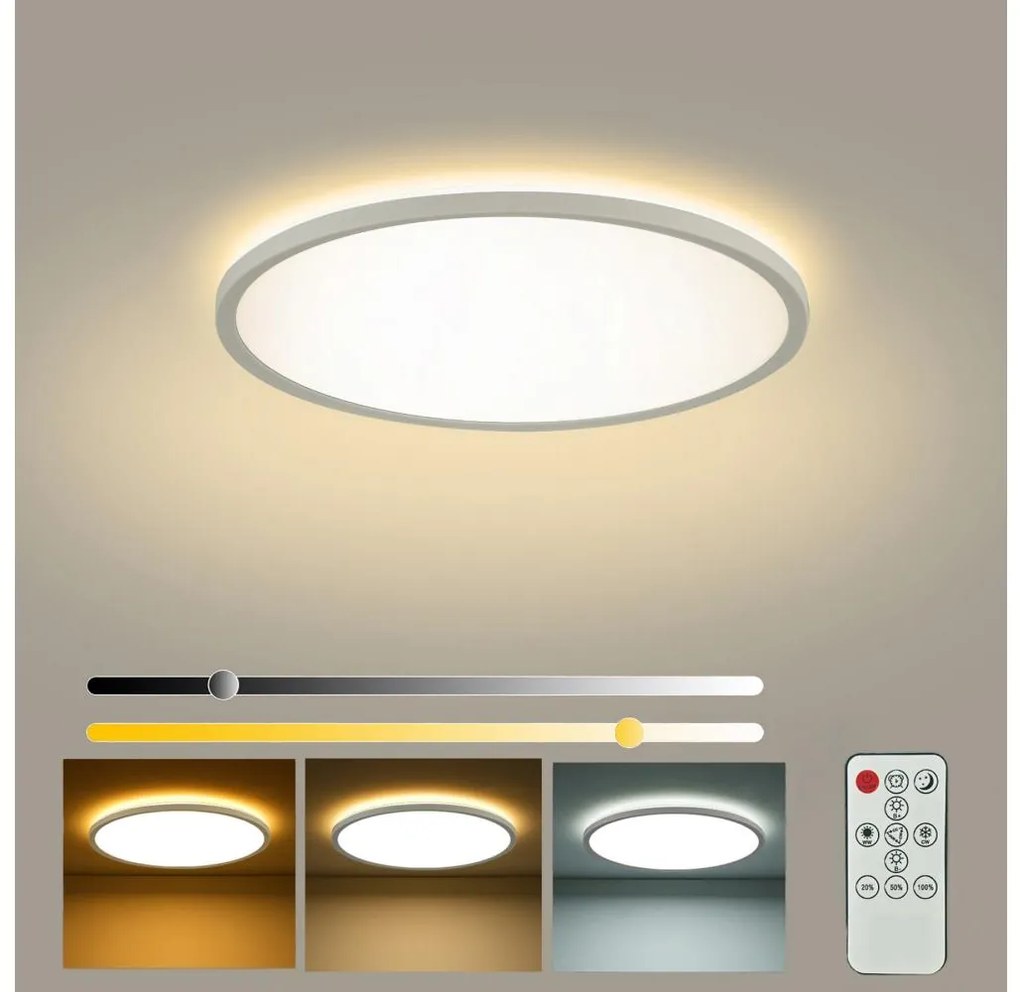 Brilagi - Ściemnialna oprawa LED ULTRA SLIM LED/18W/230V śr. 30 cm biała + pilot