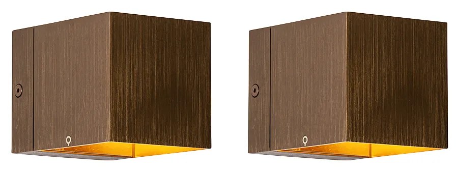 Zestaw 2 inteligentnych lamp ściennych ciemny brąz 8 cm w tym Wifi G9 - Transfer