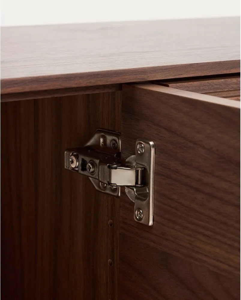 Ciemnobrązowa szafka pod TV w dekorze orzecha 200x46x40 cm Norlen – Kave Home