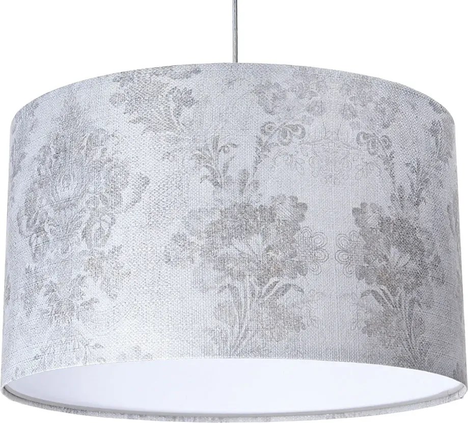 Srebrno-biała lampa wisząca z abażurem - S393 A7-M95