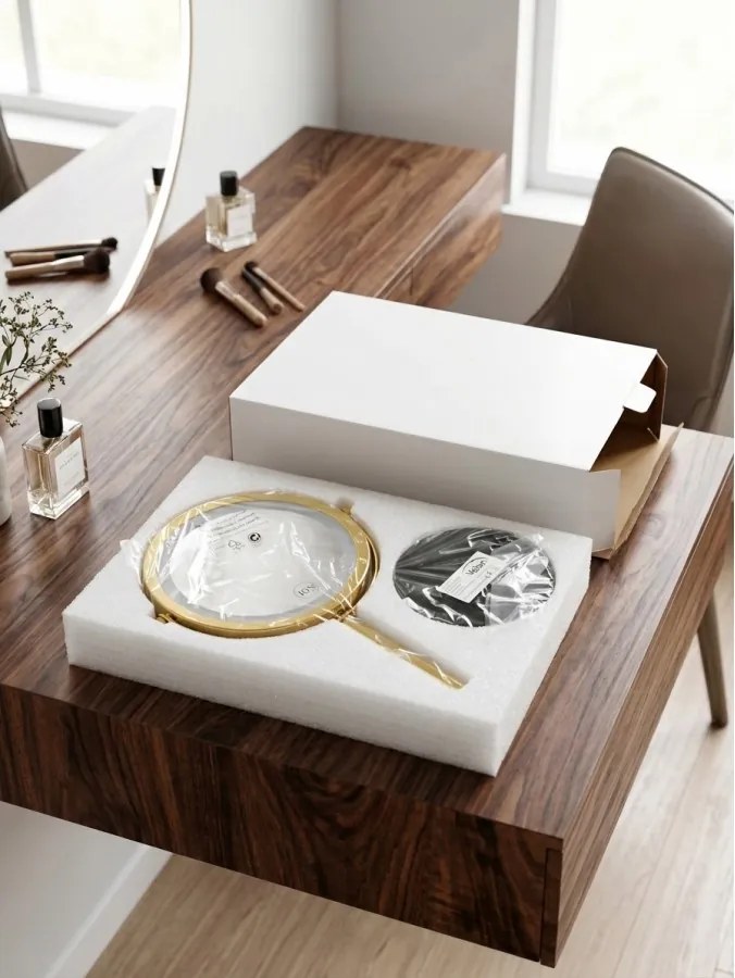 Lusterko Do Makijażu PREMIUM Kosmetyczne POWIĘKSZAJĄCE 10X Podświetlane LED