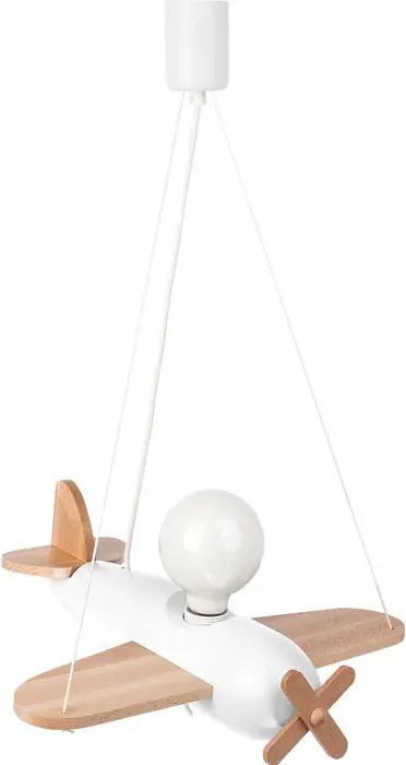 Biało-naturalna lampa wisząca dla dzieci samolot - S201 L4-P77