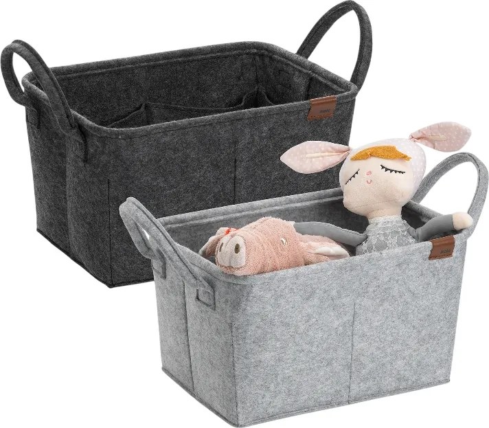 Kela Koszyk do przechowywania z uchwytami Fay, 35 x 25 cm, ciemnoszary