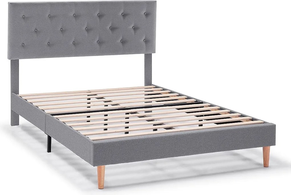 Rama łóżka tapicerowana Rosi 30 cm, 140x190 cm, Ciemnoszary