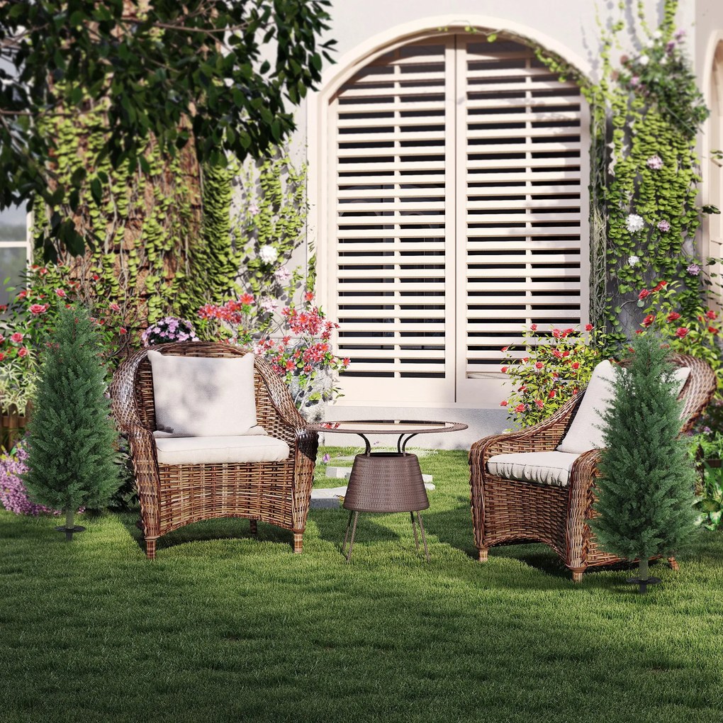 HOMCOM Zestaw 2 sztuk Sztucznych Roślin, Cyprysów z 831 Liśćmi, Wielofunkcyjne, Zielony