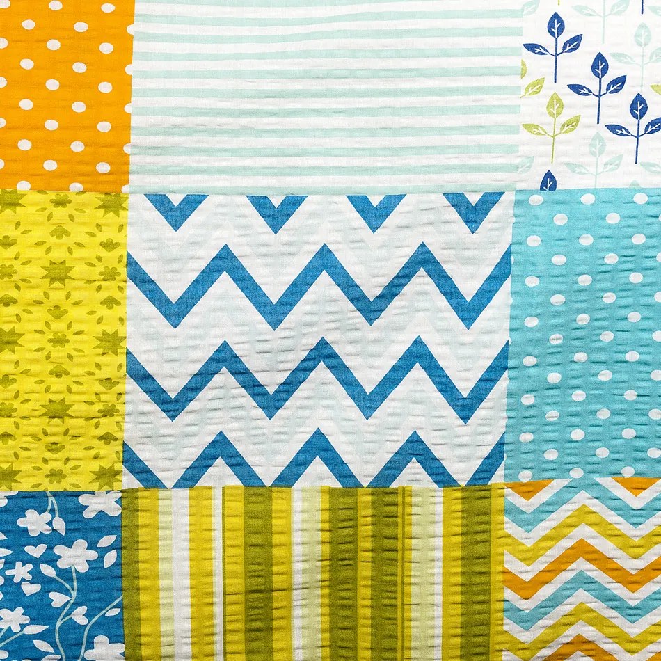 4Home Pościel z kory Patchwork blue, 140 x 200 cm, 70 x 90 cm, 140 x 200 cm, 70 x 90 cm