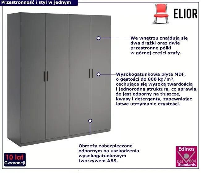 Duża szara szafa uchylna D3-N05
