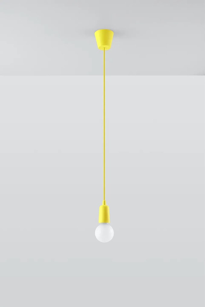 Żółta lampa wisząca w stylu industrialnym - EX541 W6-P62