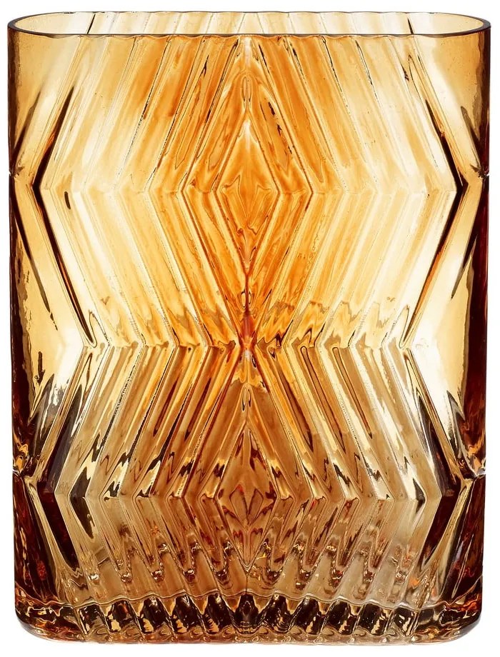 Pomarańczowy szklany wazon Hübsch Deco, wys. 18 cm