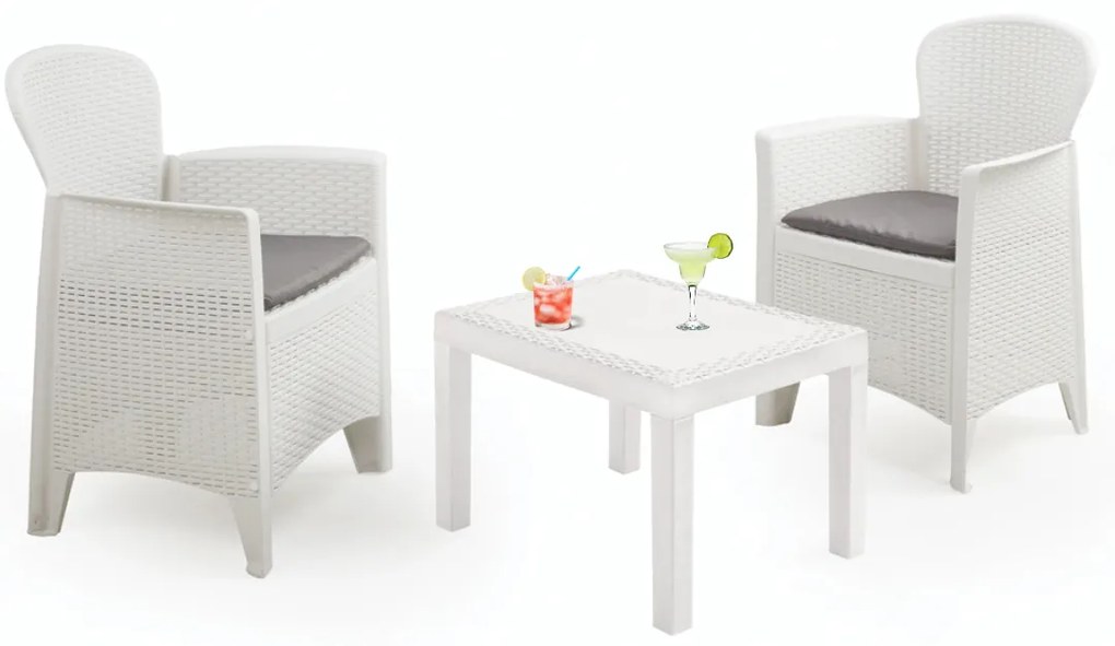 Zestaw ogrodowy AKITA, 3-częściowy, biała I.P.A.E-Progarden