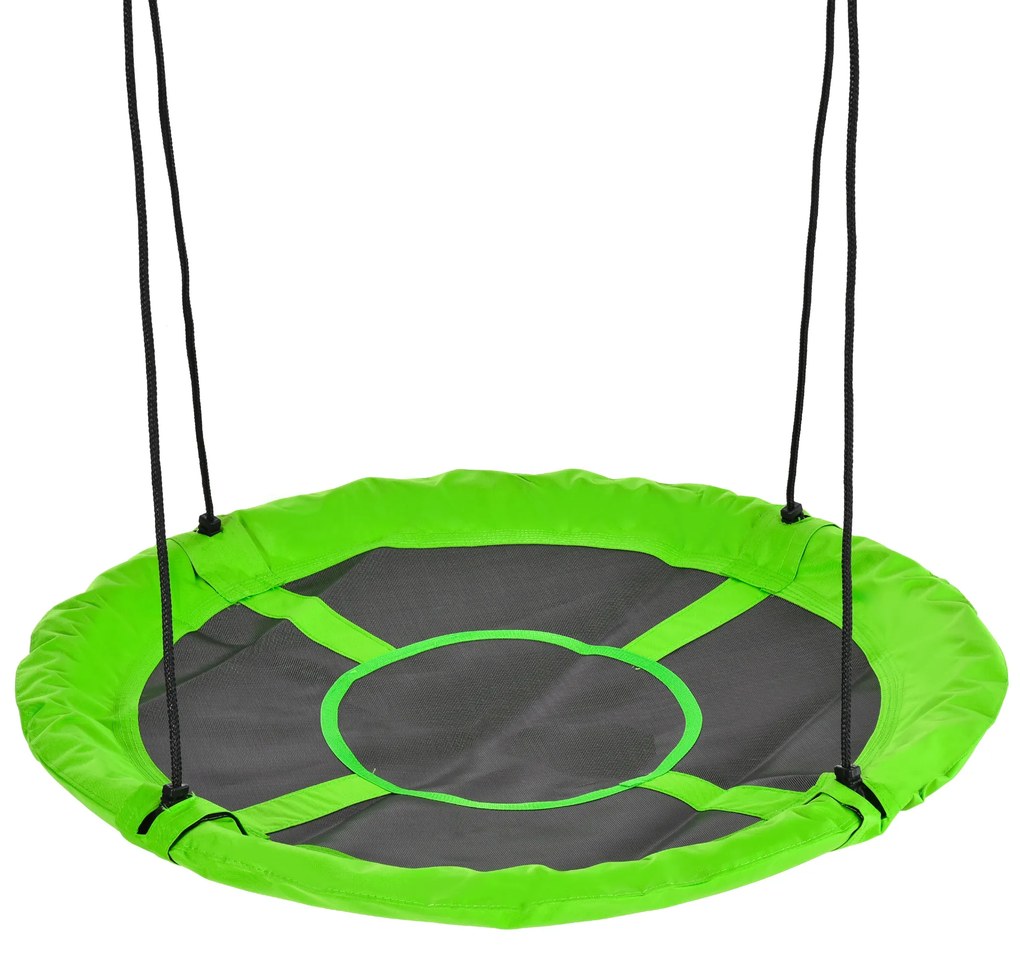 Outsunny Huśtawka gniazdowa zielona odporna na warunki atmosferyczne do 100 kg z regulowanymi linami | Aosom PL