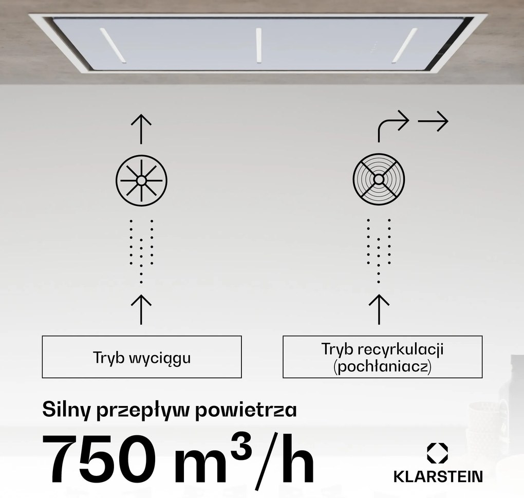 Klarstein LuxeAir 90 okap sufitowy