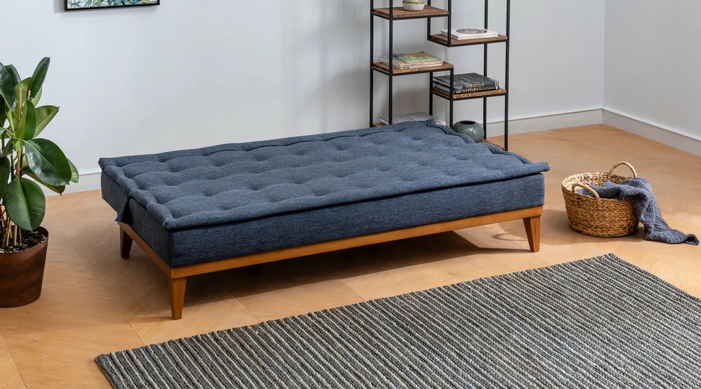 Sofa rozkładana Fuoco ciemnoniebieska