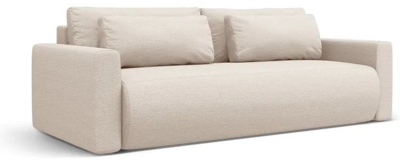 Beżowa rozkładana sofa ze schowkiem 238 cm Belfast – Cosmopolitan Design
