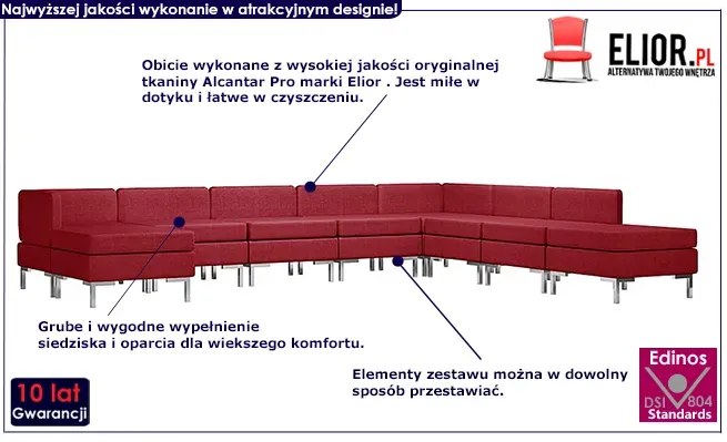 9-częściowy zestaw wypoczynkowy czerwone wino - Marsala 9C