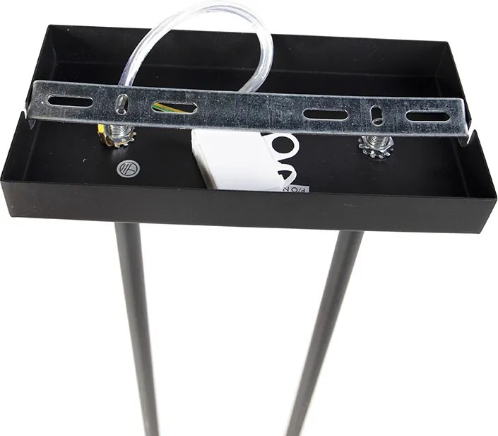 Lampa wisząca czarna bez klosza - Combi 3 Deluxe