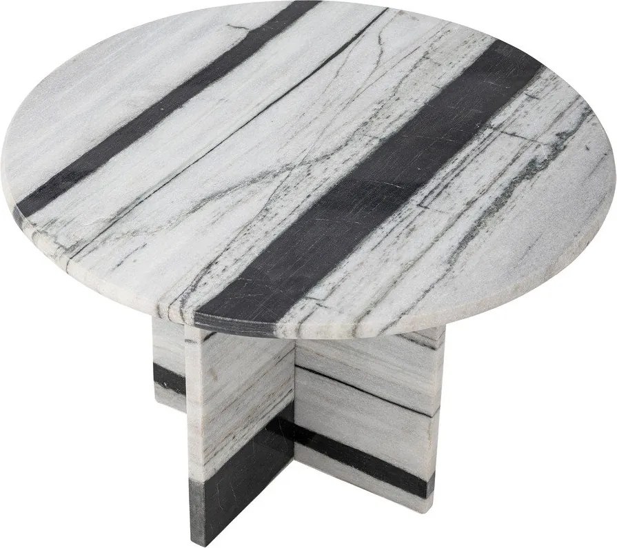 Czarno-biały marmurowy okrągły stolik ø 61 cm Rosito – Bloomingville