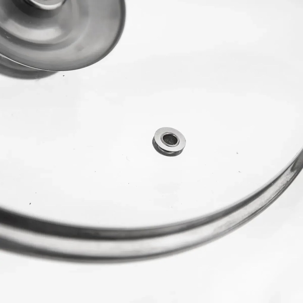 Orion Szklana pokrywa z uchwytem ze stali nierdzewnej, śr. 22 cm, 22 cm