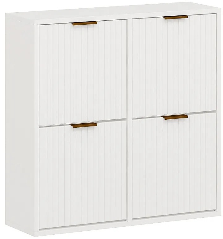 Szafka na buty z 4 klapami  - Biało-złota - FRALYN od Pascal Morabito