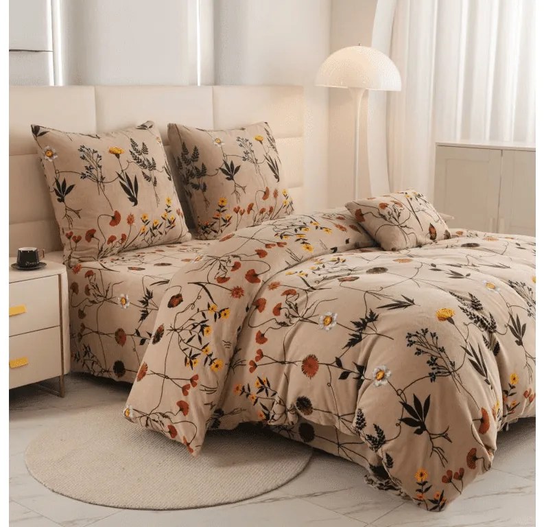 PrzytulneMieszkanie.pl PrzytulneMieszkanie.pl Pościel z mikropluszu HERBAR beżowa Rozmiar pościeli: 70 x 90 cm | 140 x 220 cm