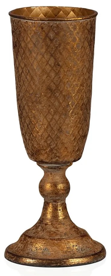 Metalowy kielich wąski, złoty, 10 x 10 x 30 cm
