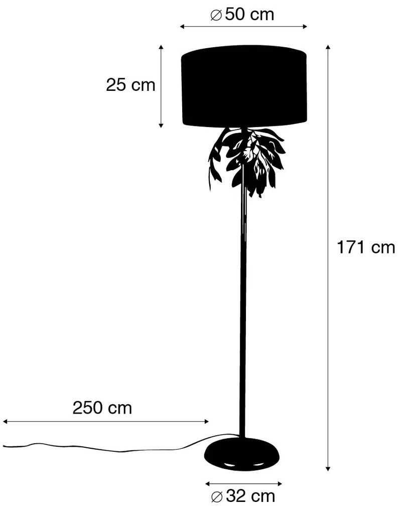 Lampa stojąca w stylu vintage antyczne złoto z zielonym kloszem - Linden klasyczny/Antyczny Oswietlenie wewnetrzne