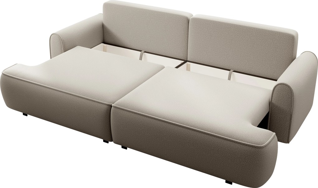 Masseno Sofa MARE z funkcją spania i pojemnikiem na pościel, Rozkładana sofa - Beżowy, ONEGA 2