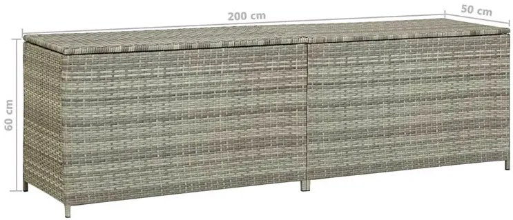 Szara prostokątna rattanowa skrzynia do ogrodu G0-H36