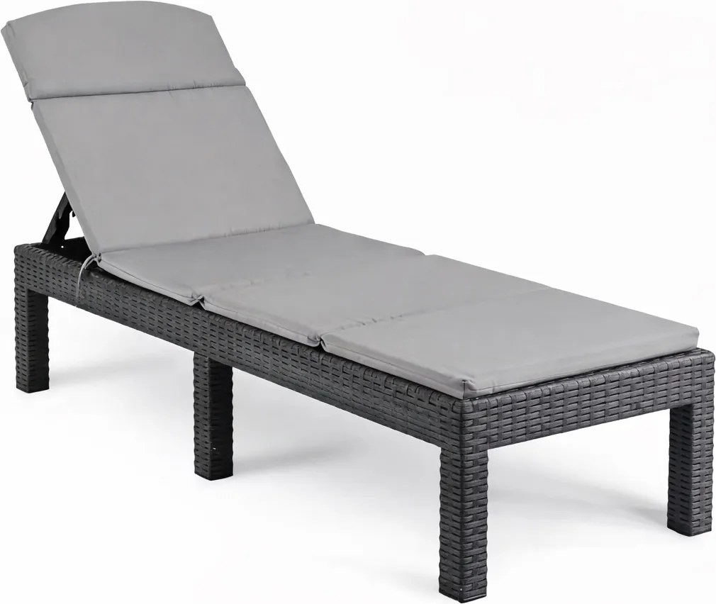Leżak ogrodowy basenowy Aquaris SL-01C z poduszką, składany, kolor szary