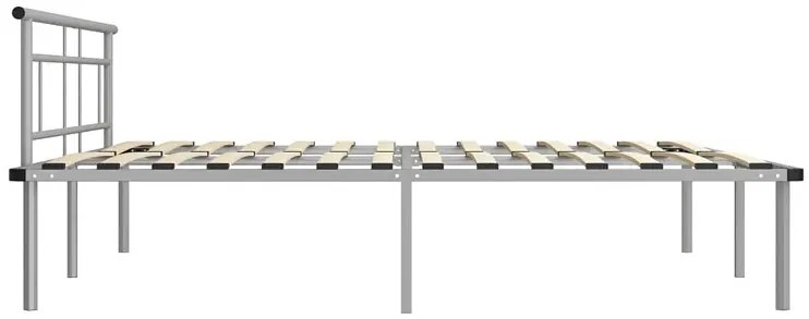 Szare metalowe łóżko małżeńskie 200x200 cm - Nikel