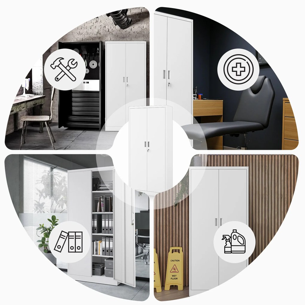 Szafa metalowa biurowa biała: JAN Compact 1750 x 800 x 400 mm