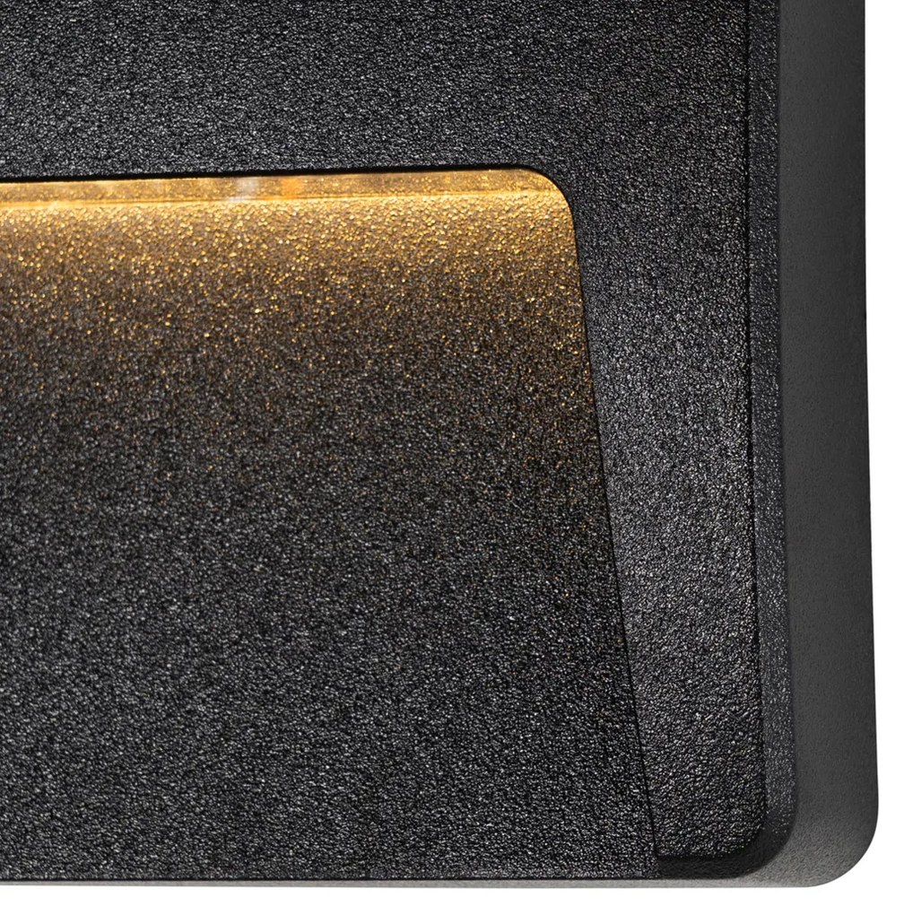 Zestaw 2 czarnych kwadratowych lamp zewnętrznych LED IP65 - Gem