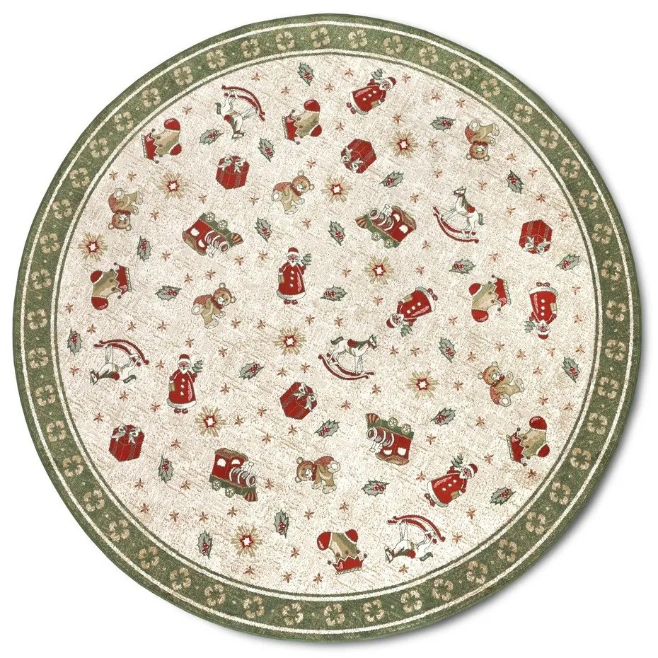Zielony okrągły dywan z mieszanki bawełny ze świątecznym motywem ø 200 cm Toy's Delight Green Christmas – Villeroy&amp;Boch