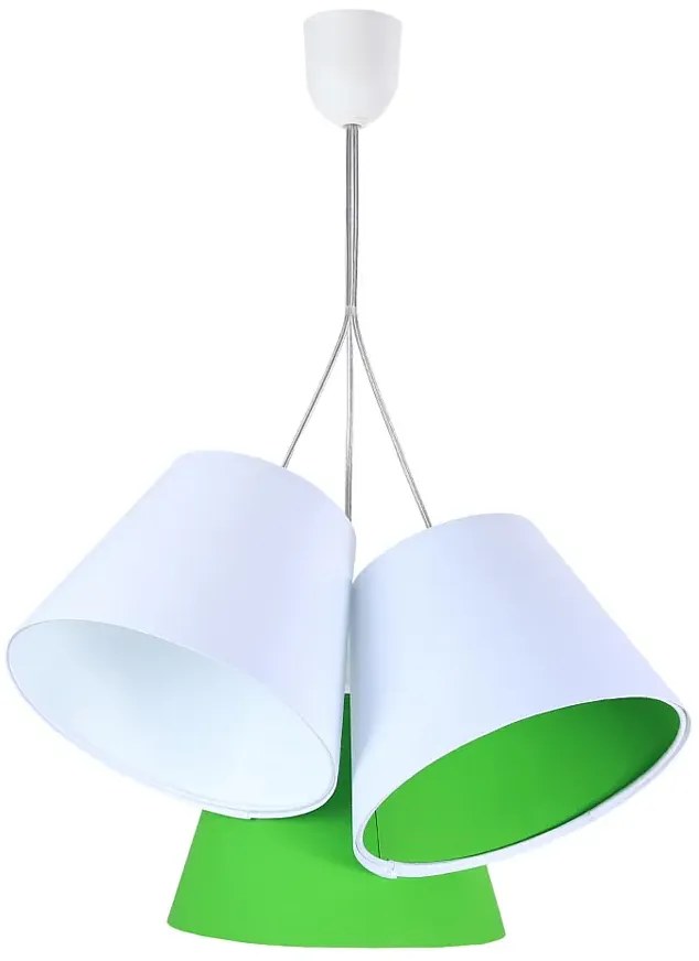 Biało-zielona potrójna lampa wisząca dziecięca K5-T70