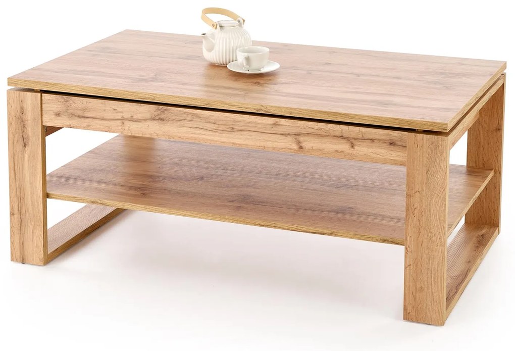 Rozkładany ławo-stół, podnoszony blat, dąb artisan 120/65-92/50-72 cm BETTY