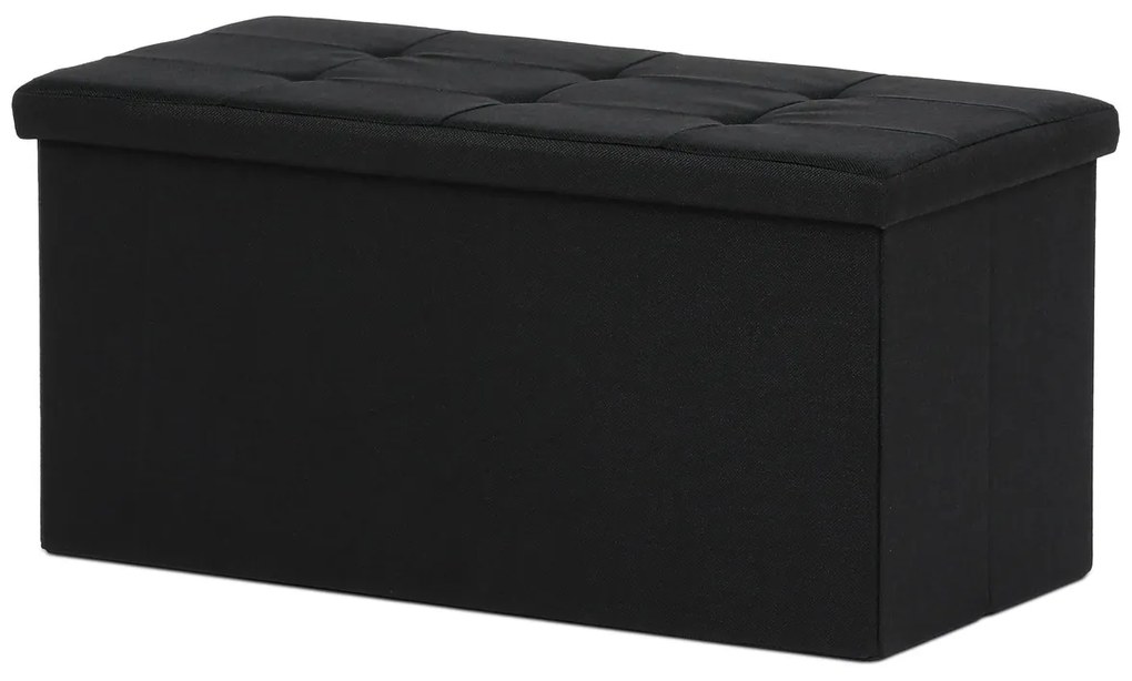 Taboret z miejscem do przechowywania, czarny, 76 x37 x 37 cm