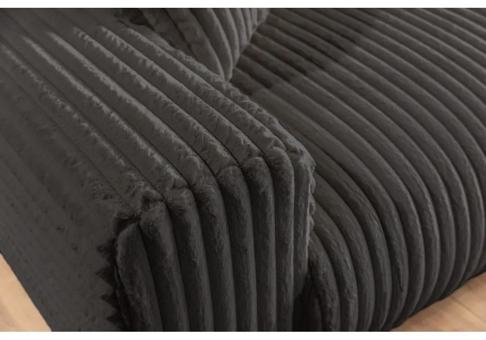 Ciemnoszara sztruksowa sofa 213 cm Justin – Ropez