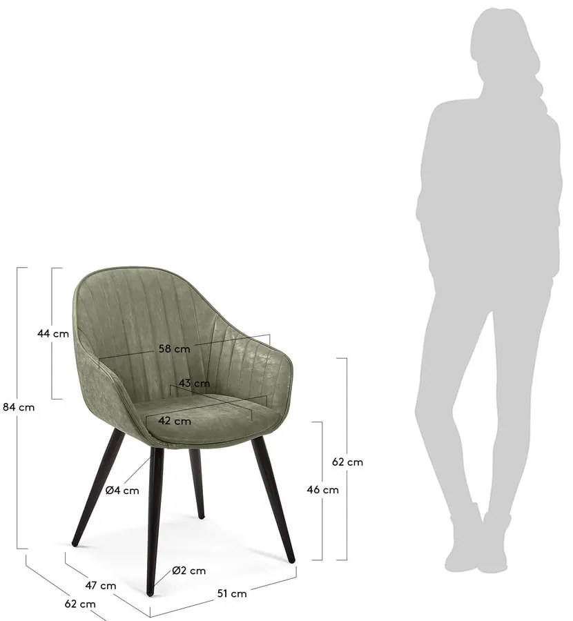 Zielone krzesło do jadalni Kave Home Herbert