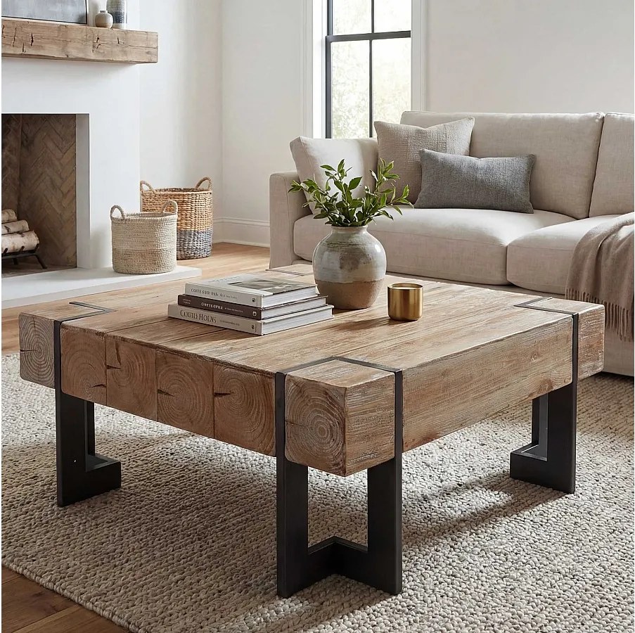 Stolik kawowy MCW-A15,  kolor naturalny 60 x 60 cm