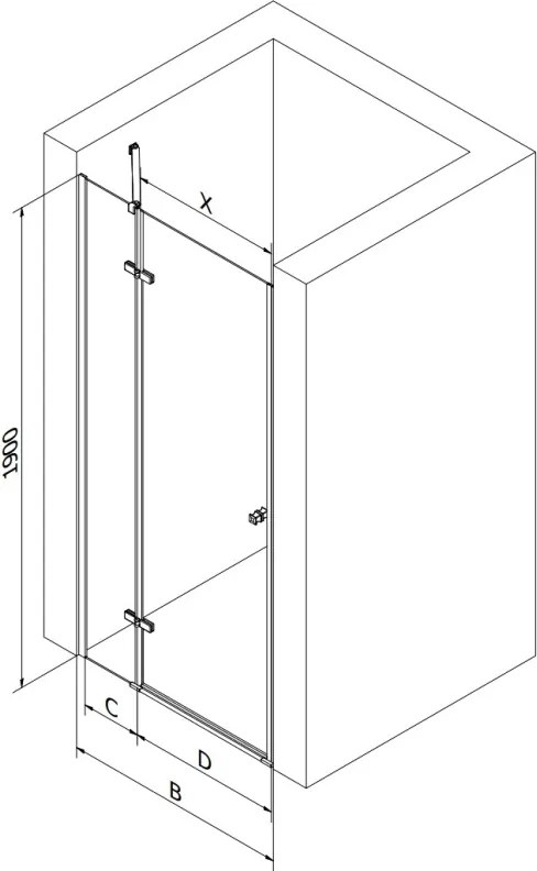 Mexen Roma drzwi prysznicowe uchylne 80 cm, transparent, chrom - 854-080-000-01-00