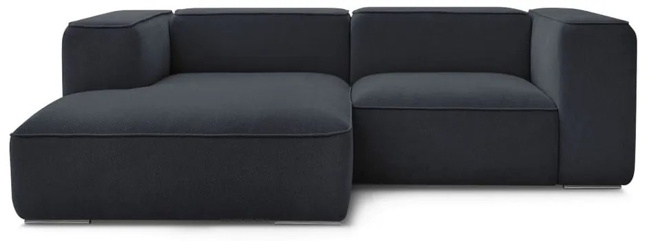 Ciemnoniebieski narożnik z materiału bouclé (lewostronny) Zephyr – Bobochic Paris