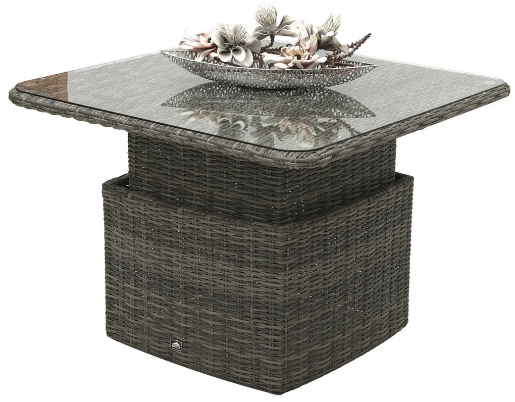 Rattanowy zestaw modułowy BORNEO LUXURY dla 7 osób (szary)