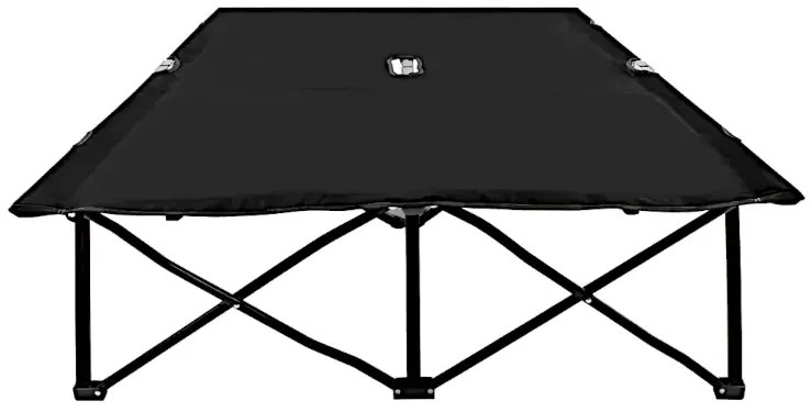 Czarny dwuosobowy leżak składany N8-R50