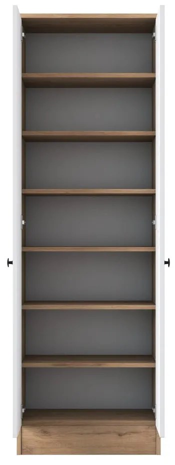 Biała szafa w dekorze orzecha 60x183 cm Theresa – Kalune Design