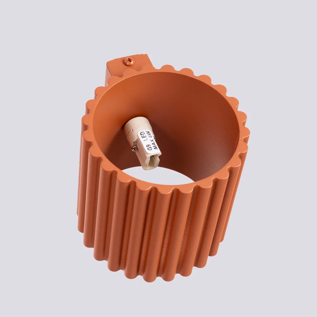 Kinkiet AURA ochra czerwona G9 ryflowany SOLLUX LIGHTING