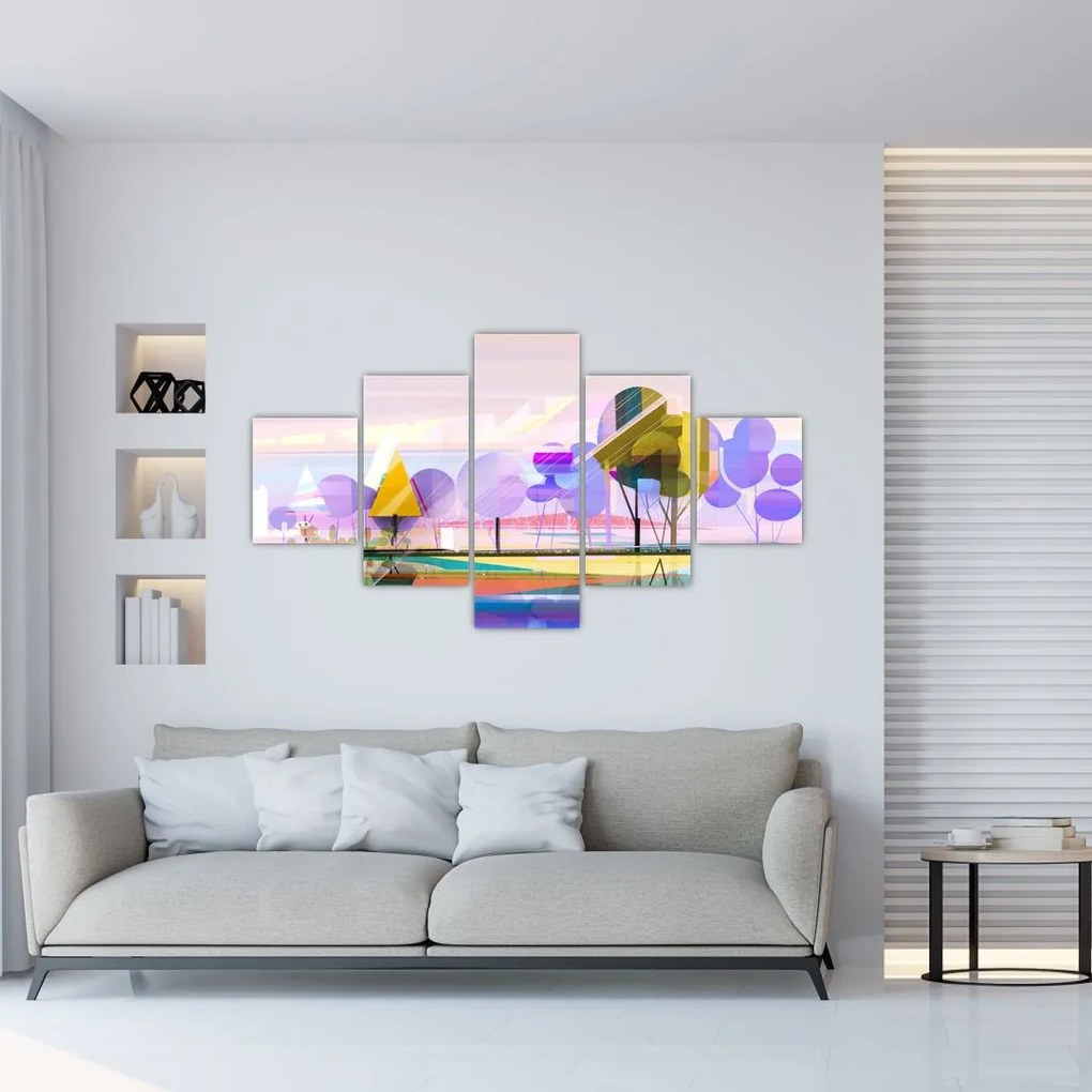 Obraz - Abstrakcja, krajobraz (125x70 cm)