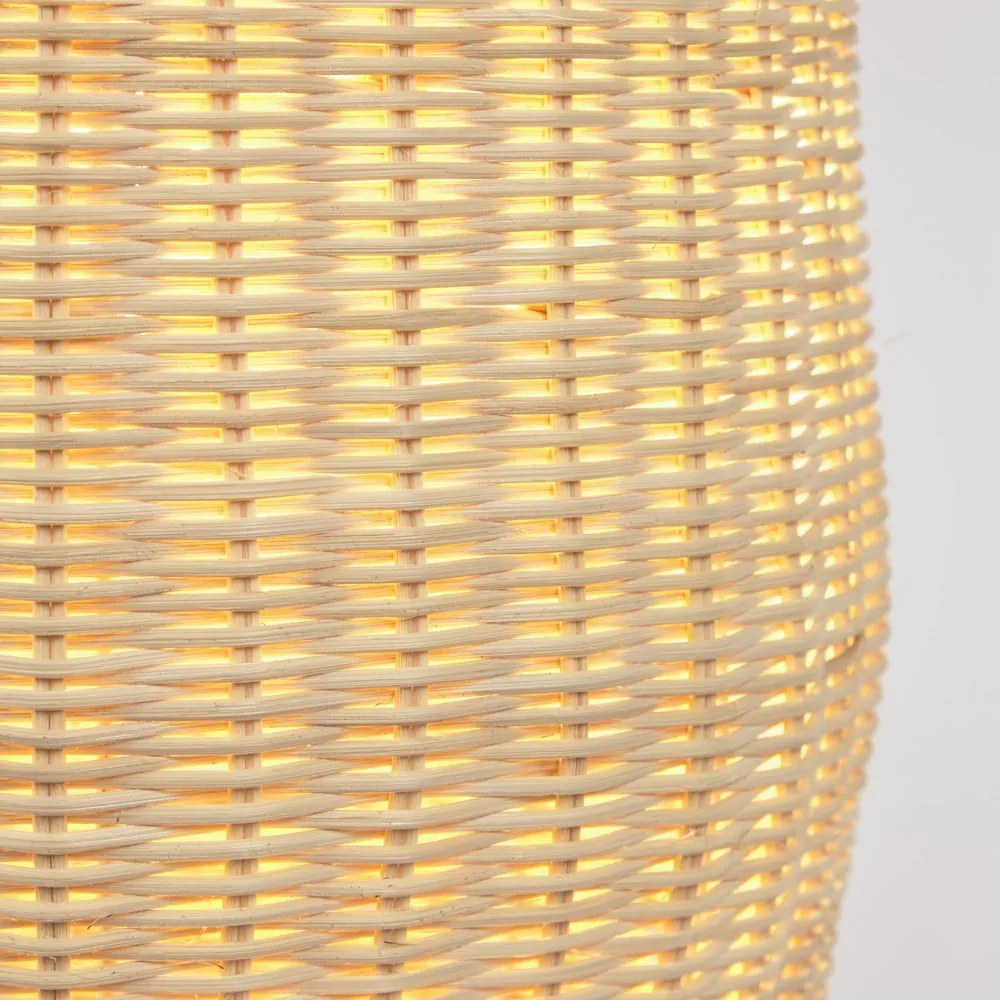 Naturalna rattanowa lampa stojąca z rattanowym kloszem (wysokość 120 cm) Kamaria – Kave Home