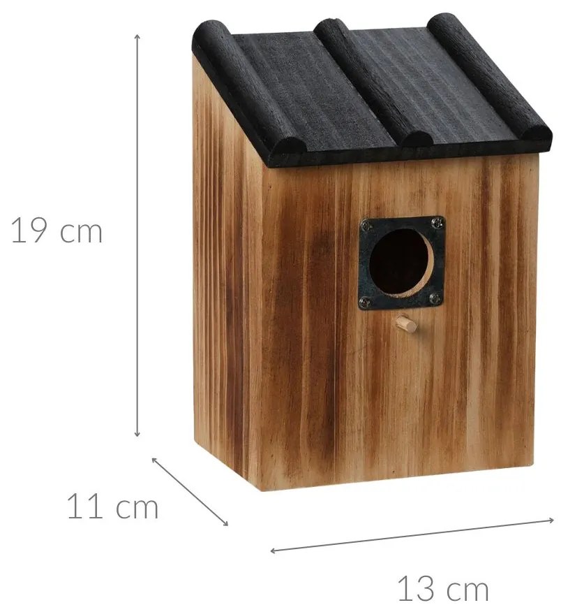 Budka lęgowa dla ptaków, drewniana, 19 cm