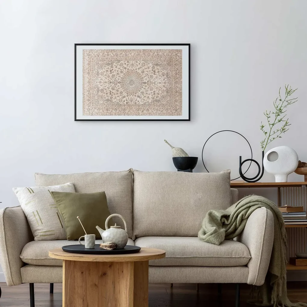 Plakat Piaskowy dywan 30x21 cm z ramą czarną z marginesem ARTGEIST B