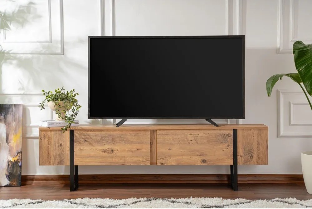 Szafka pod TV w dekorze sosny w naturalnym kolorze 180x50x29,5 cm Serenity – Kalune Design